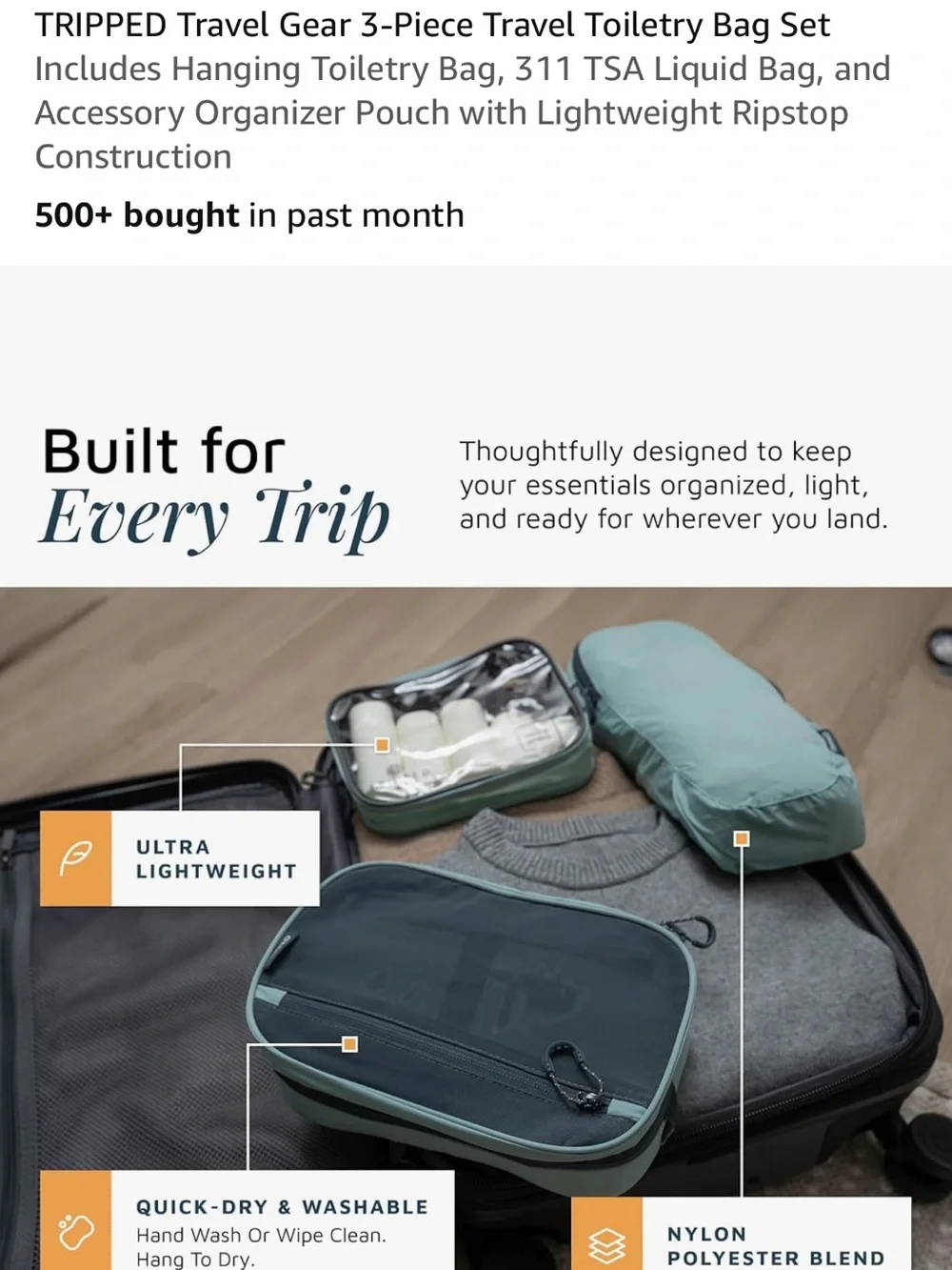 Tripp nyc Teal Travel Dopp Kit Toiletry Bag